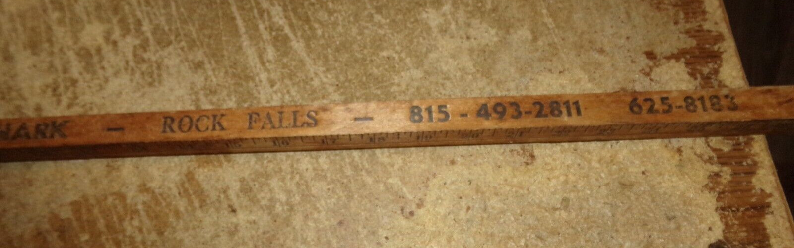 vintage new holland lanark-rock falls square wood yardstick good used