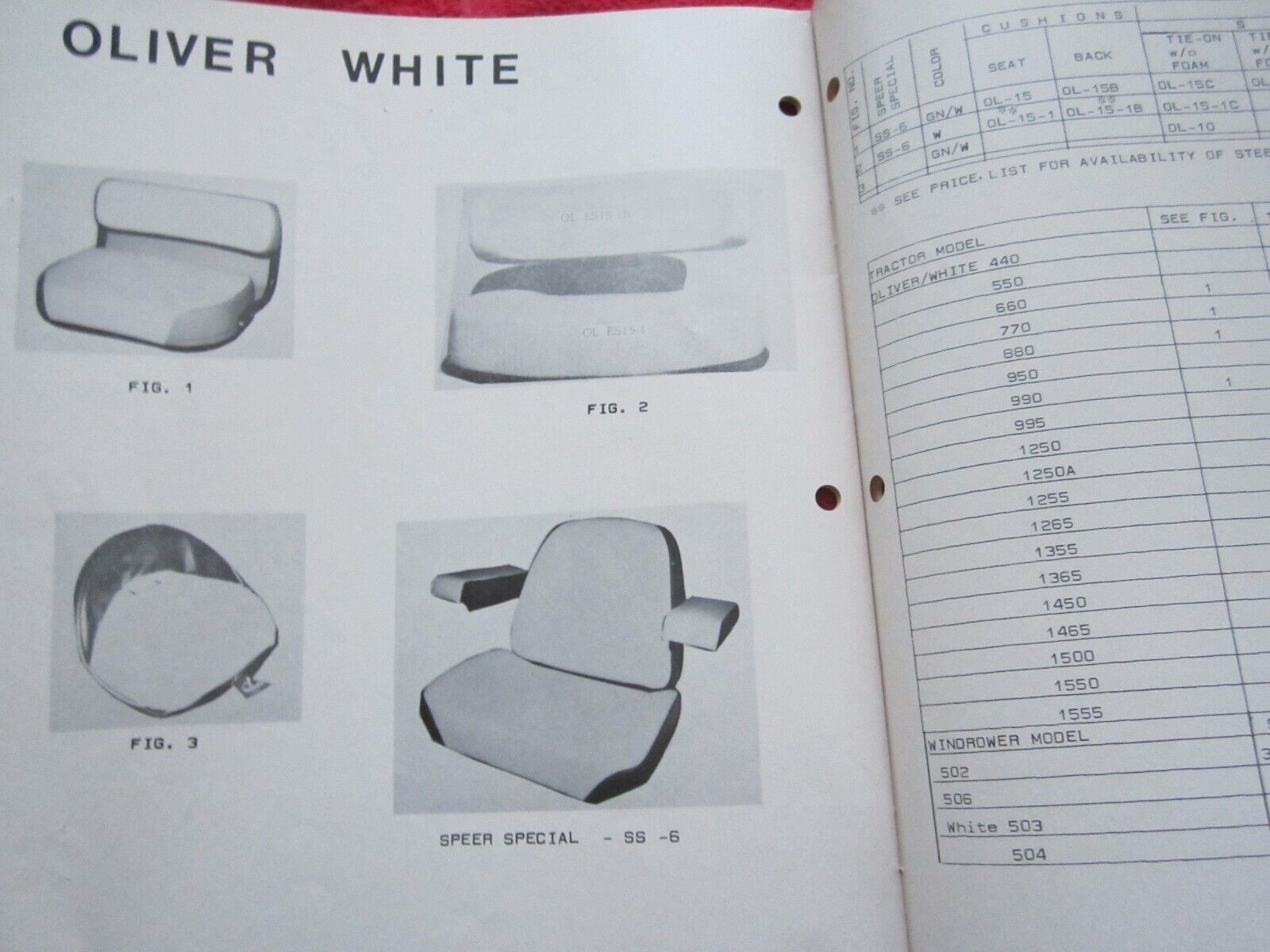 1970&rsquo;s SPEER CUSHION Co. HOLYOKE COLORADO TRACTOR SEAT CATALOG DEERE, AC,CASE,IH