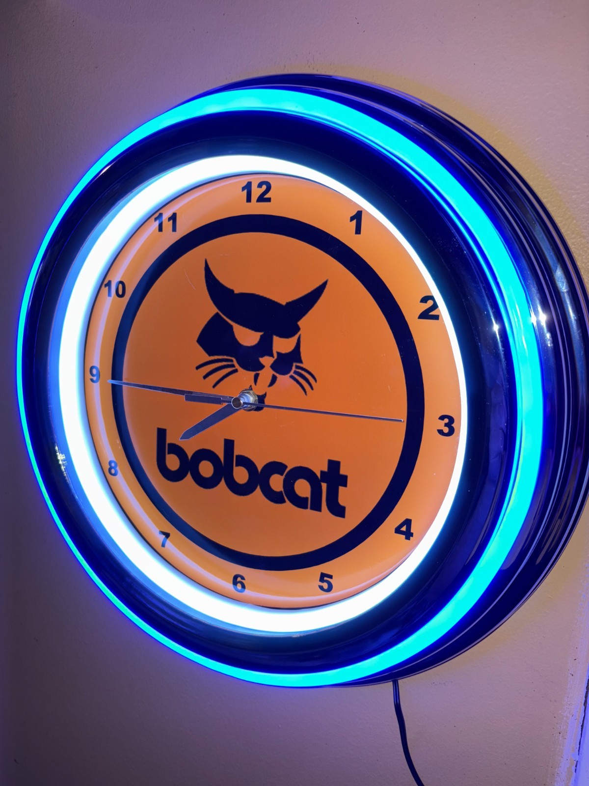 BobCat Skid Steer Tractor Garage Man Cave Store Neon Style Retro LED Clock Sign