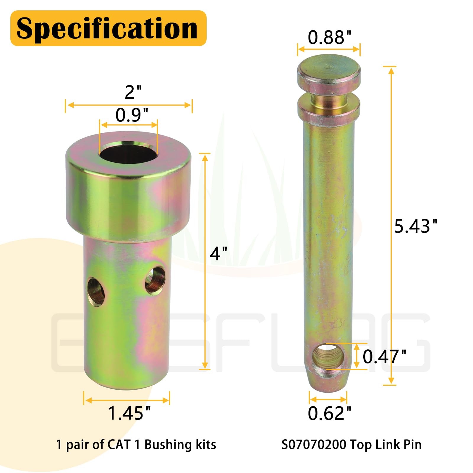 BOSFLAG 4 Pack TK95029 CAT 1 Quick Hitch Adapter Bushing Kit, Including Link …