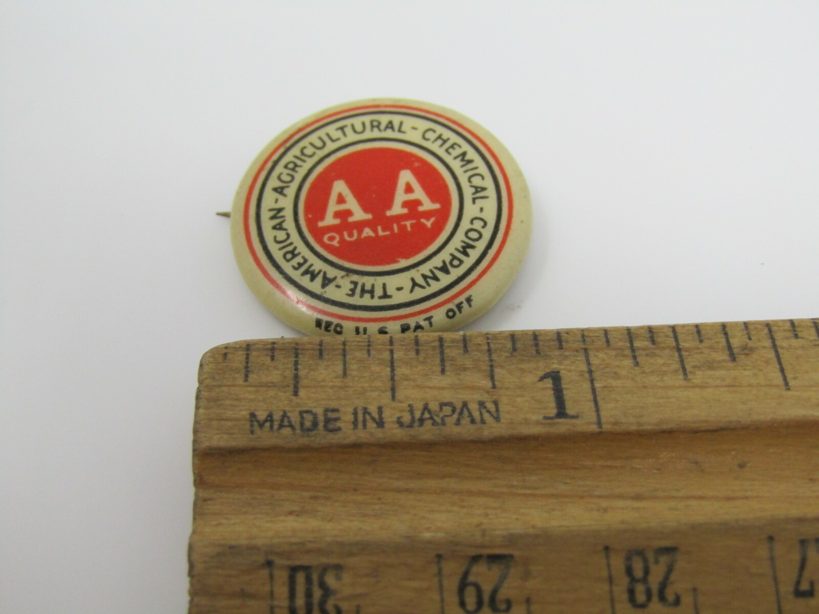Vintage AA Quality Pinback Button American Agricultural Chemical Co. Advertising