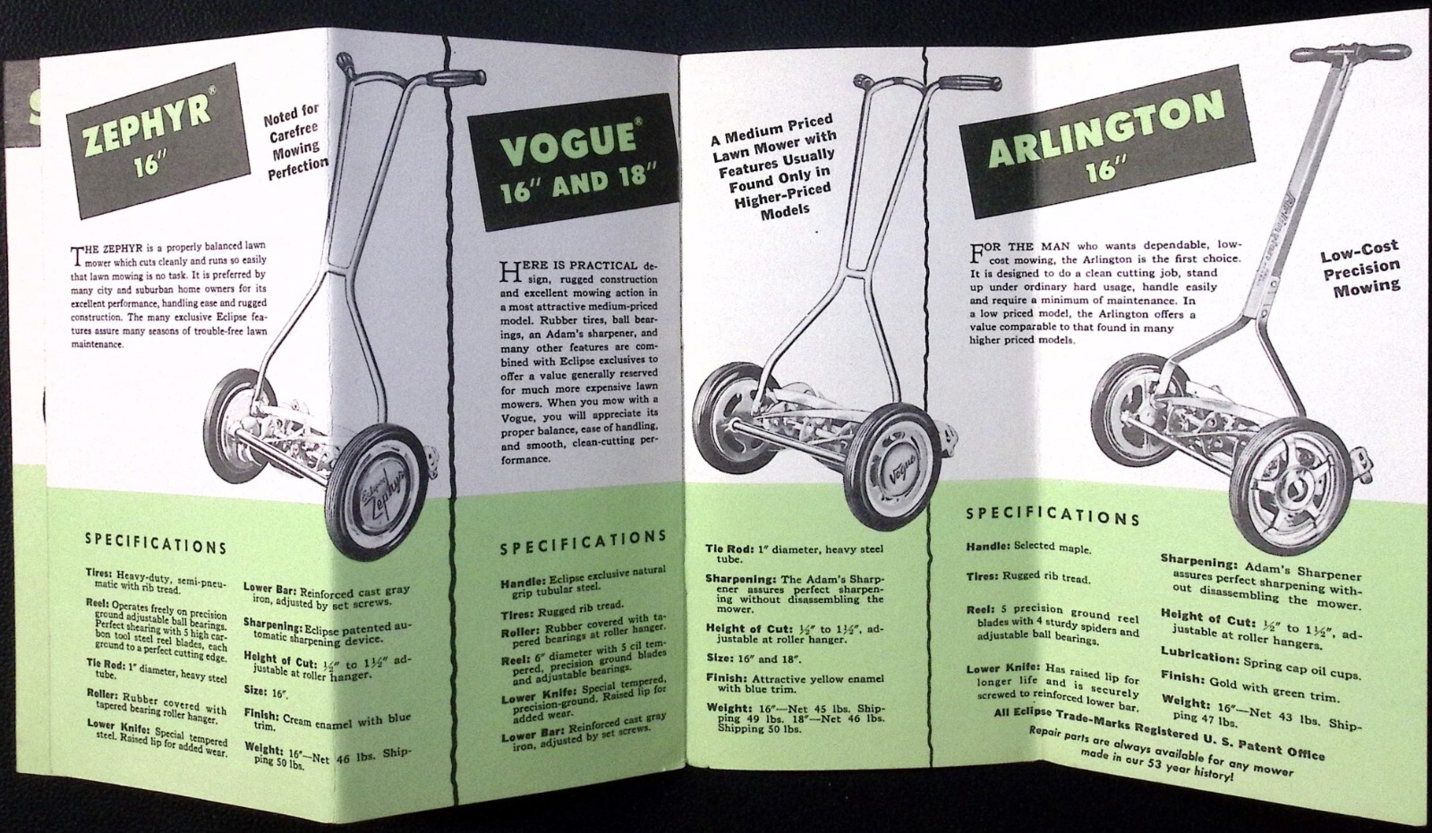 c1950s Easy is the Word for Eclipse Lawn Mower Brochure Buffalo-Eclipse Corp