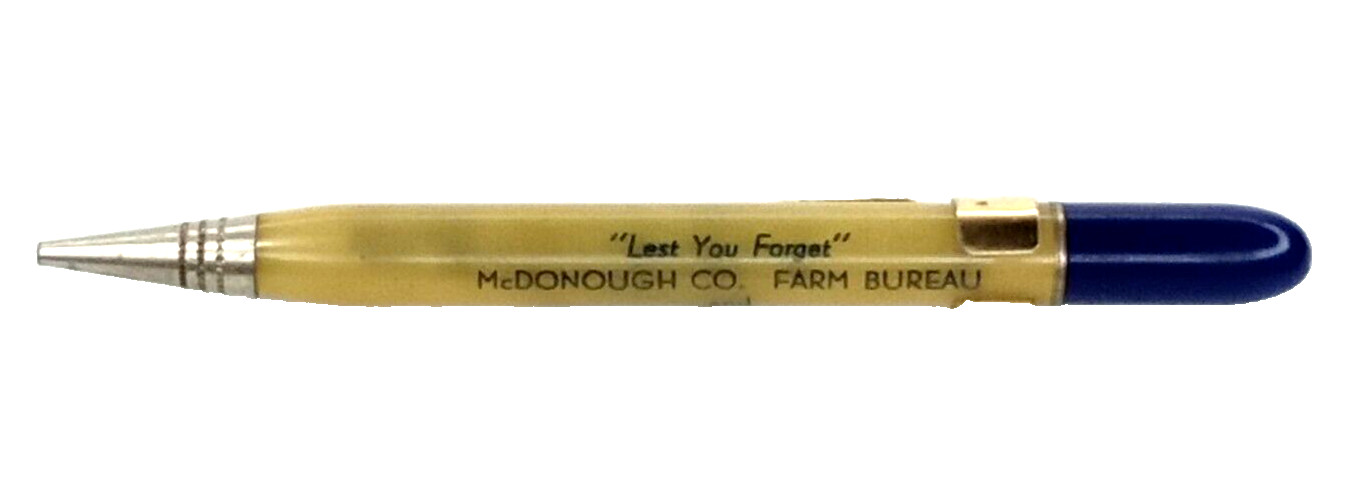 VTG 1950s Advertising Mechanical Pencil Illinois Farm Bureau McDonough County
