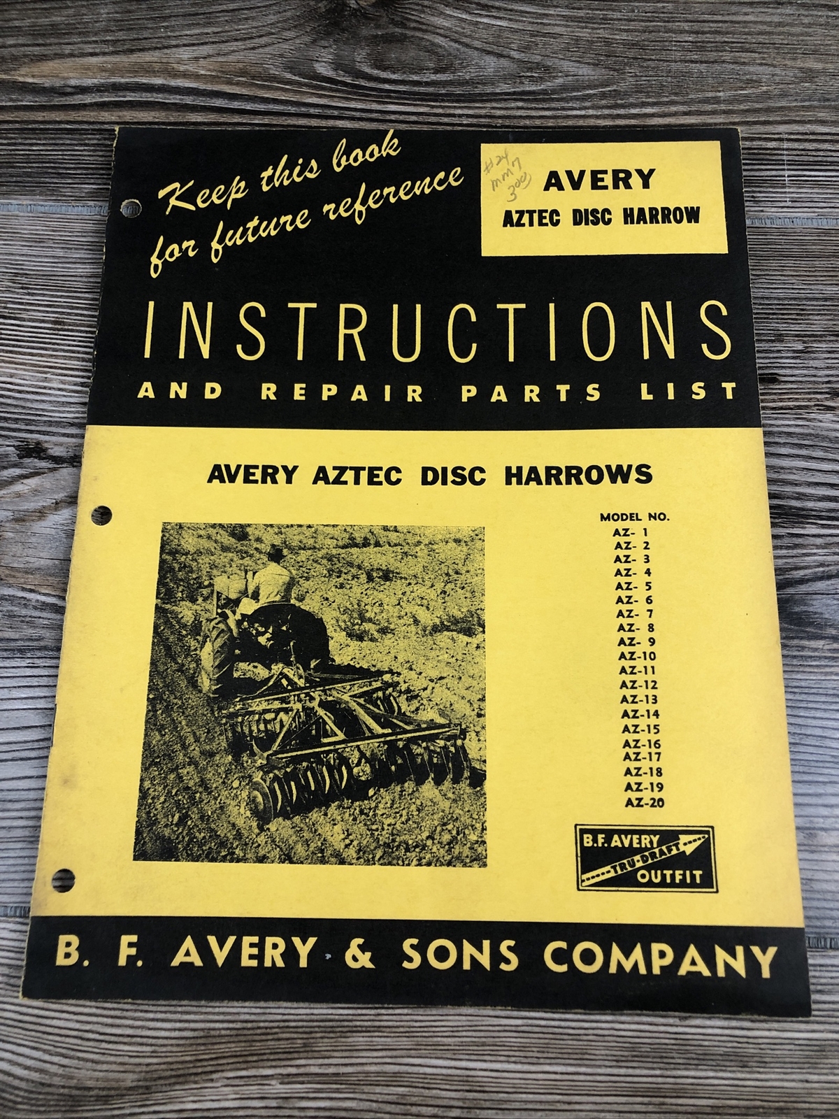 B.F. Avery & Sons Company Avery Aztec Disc Harrow Farming Instructions