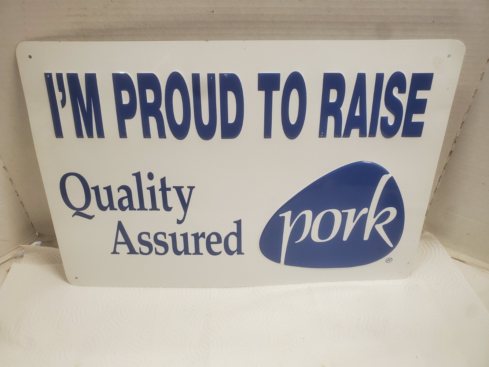 18&Prime; X 12&Prime; Metal Sign I&rsquo;m Proud To Raise Quality Assured Pork Farm Decor