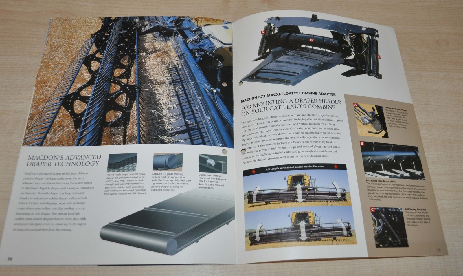 MacDon Draper Headers Combine Harvester Tractor Brochure Prospekt