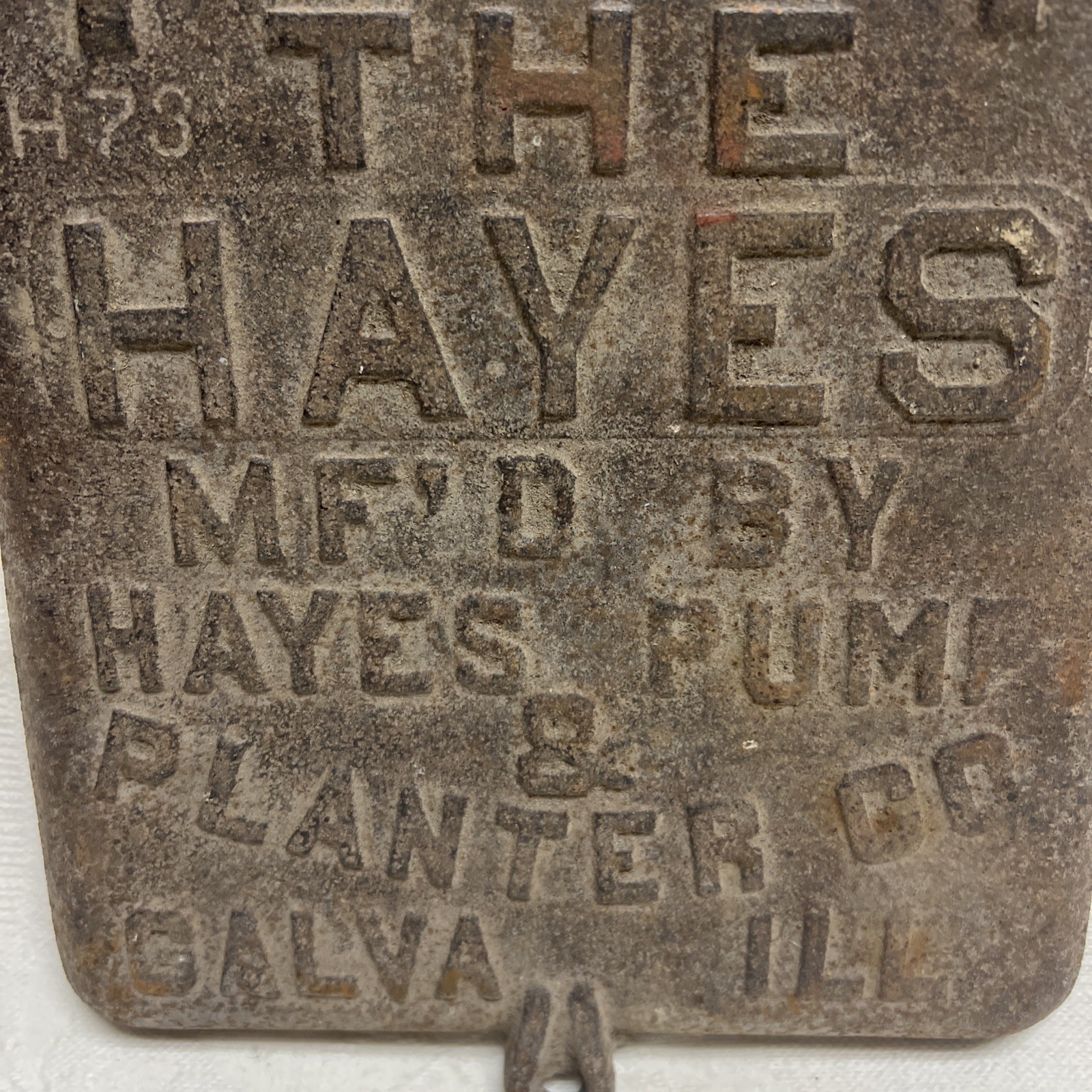 Antique Hayes Cast Iron Two Row Corn Planter Lid