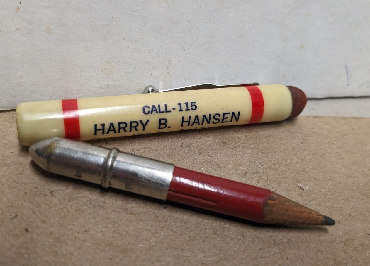 Vintage Harry B. Hansen Grinding And Trucking Phone 115 Elkhorn Ia Bullet Pencil