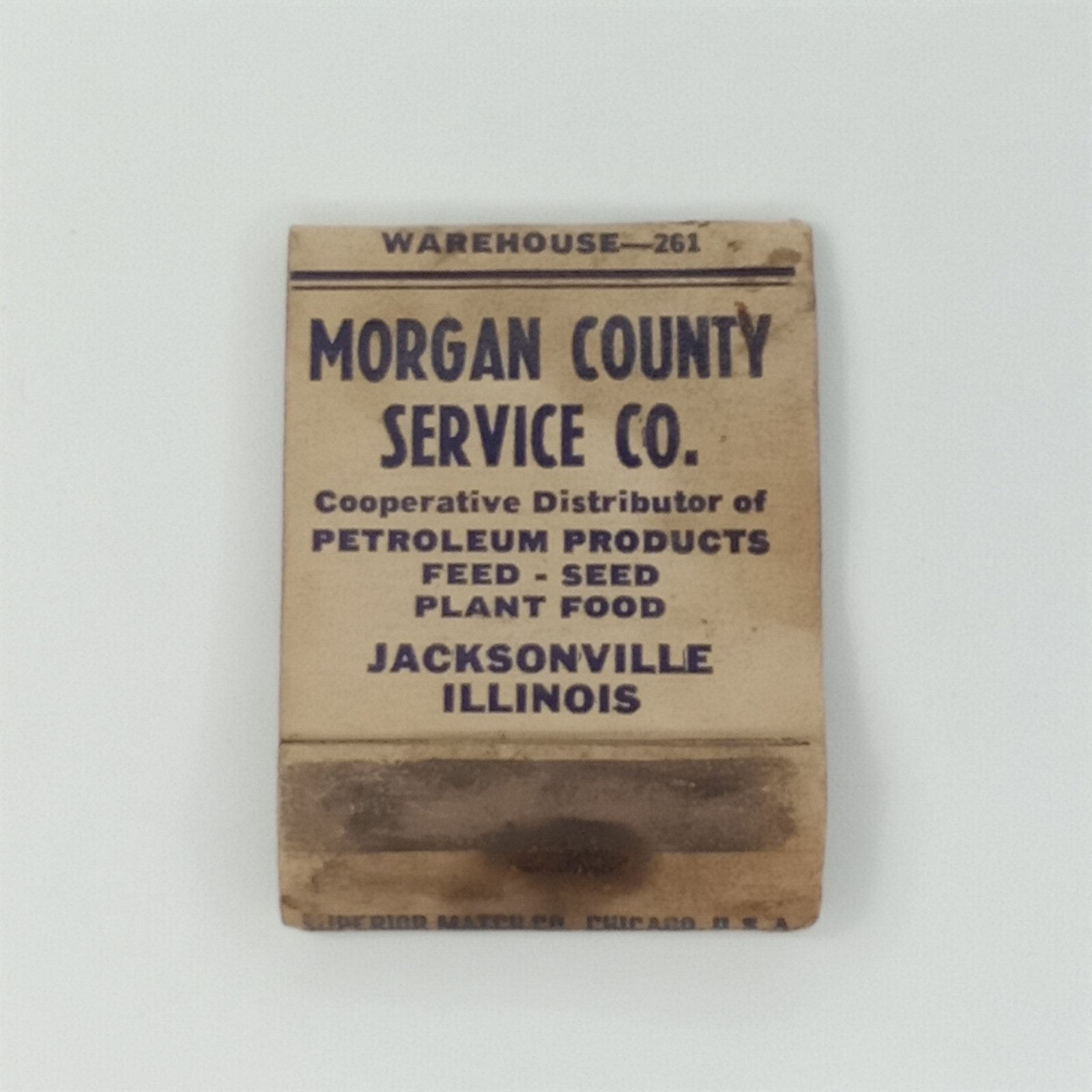 MCM Agricultural Advertisement Matchbook Jacksonville IL Farm Supply 1950s