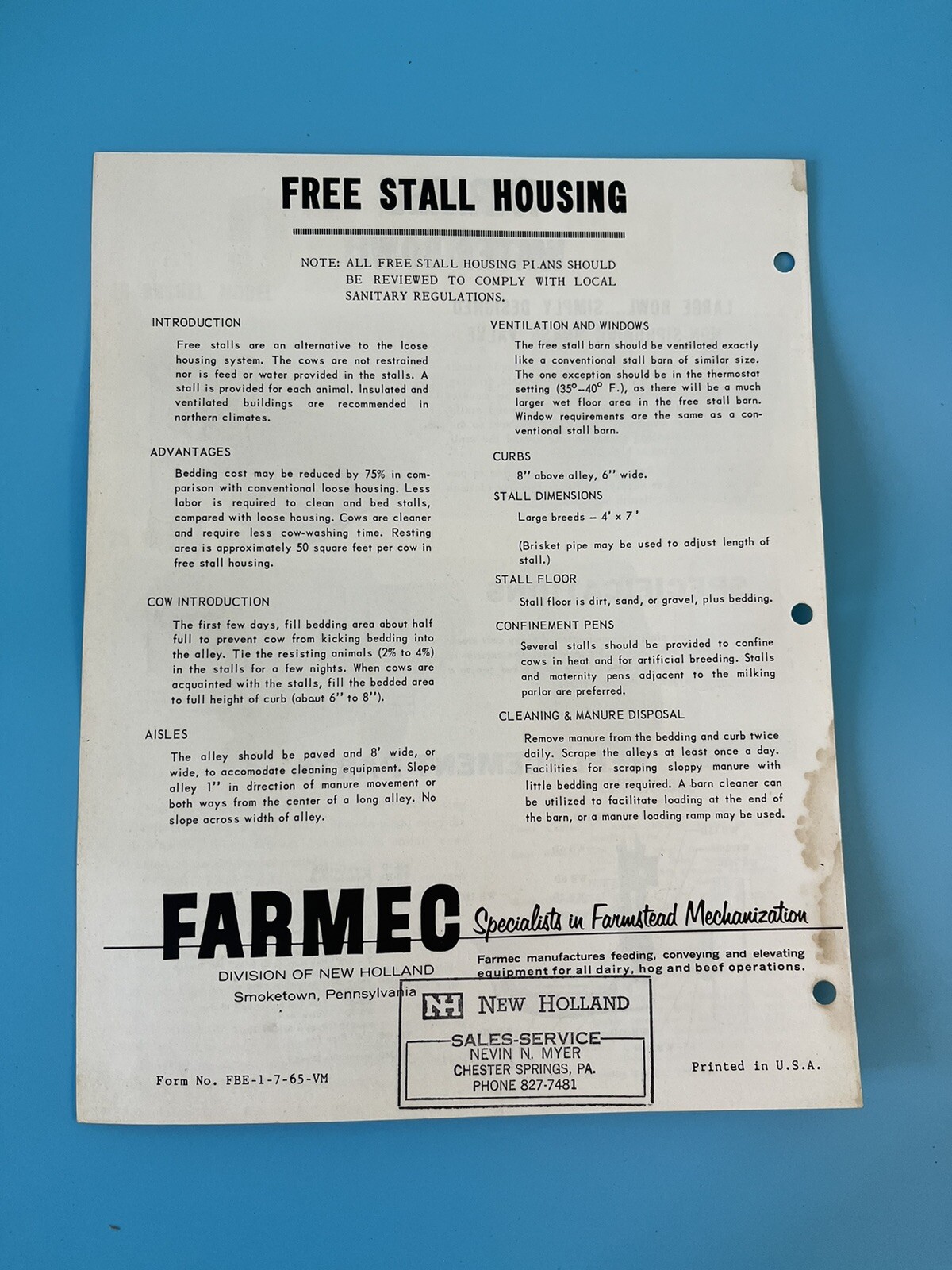 Vintage Set of 4 Farmec Buyers Guide.