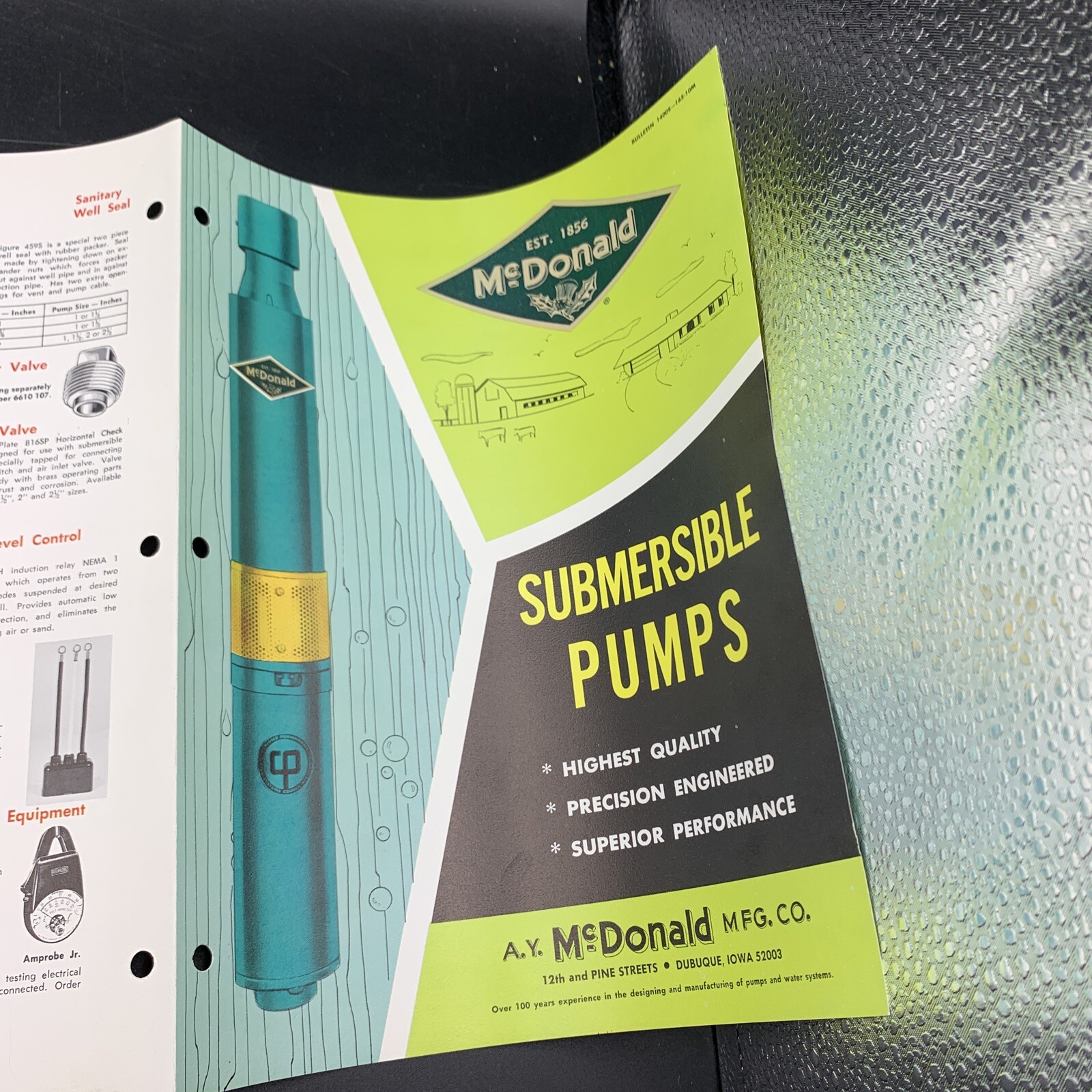 Vintage A.Y. McDonald Mfg Submersible WINDMILL Pumps Sales Brochure-Full Color