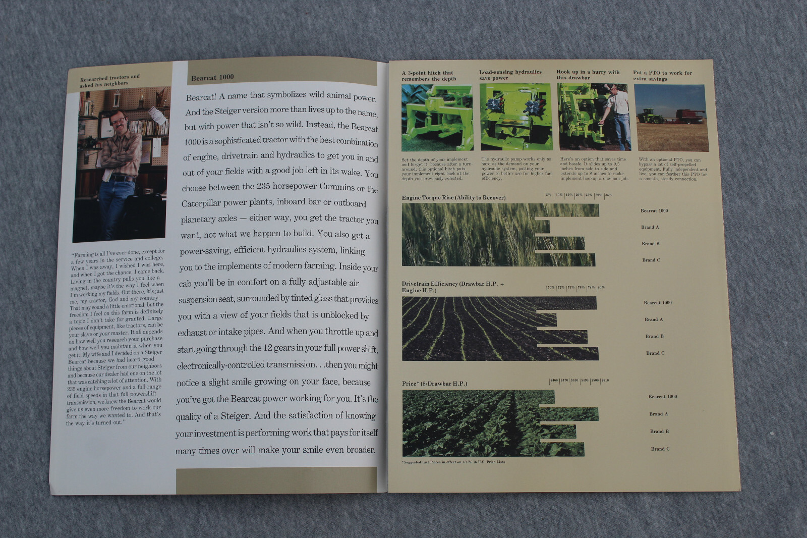 Steiger Bearcat 1000 4WD tractor original sales brochure #402/186/25000