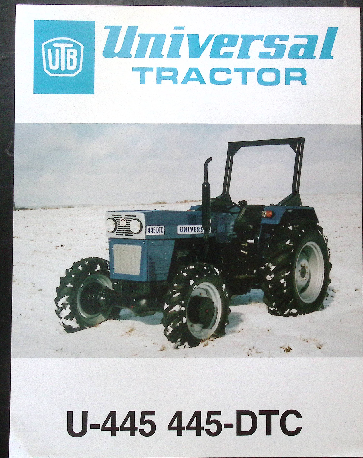 Universal Tractor U-445, 445-DTC spec sheet brochure