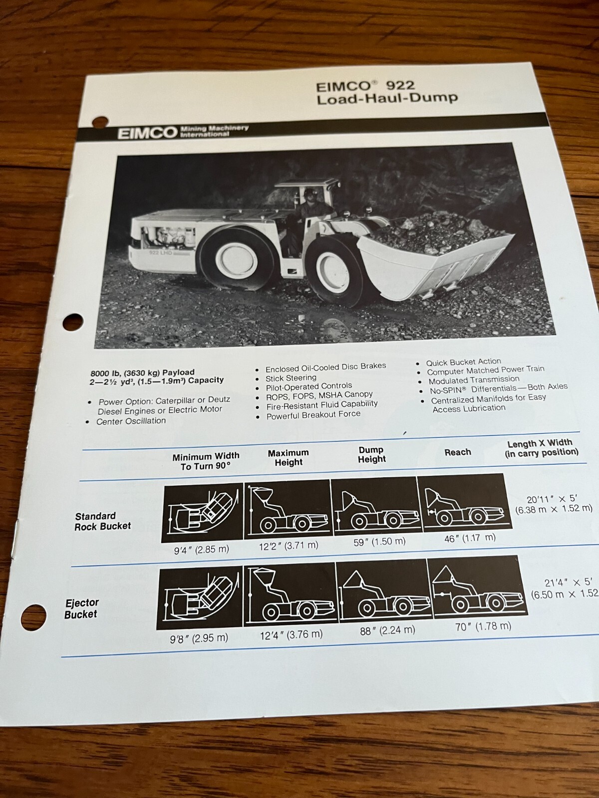 Eimco 922 Wheel Loader Brochure AMIL22