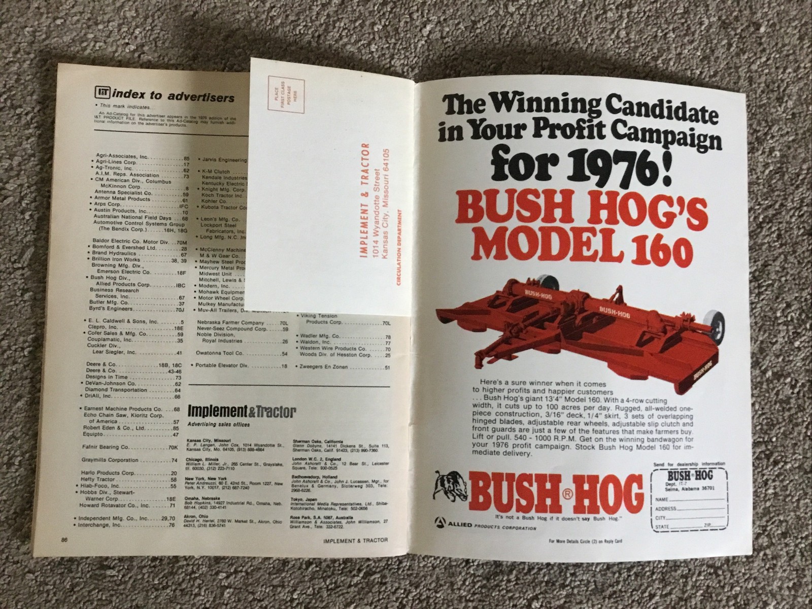 Implement & Tractor Magazine July 15, 1976 Farming Agriculture Vintage Ads J