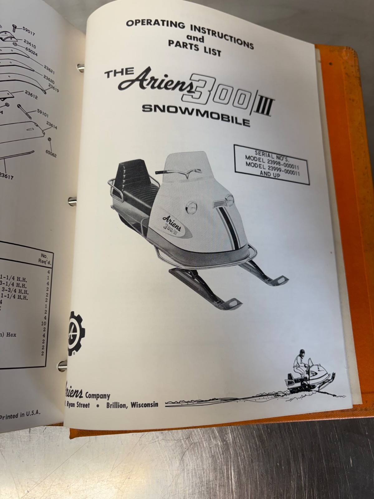 RARE ARIENS Equipment Dealer Service Manual Riding Mower Snow Mobile Tillers