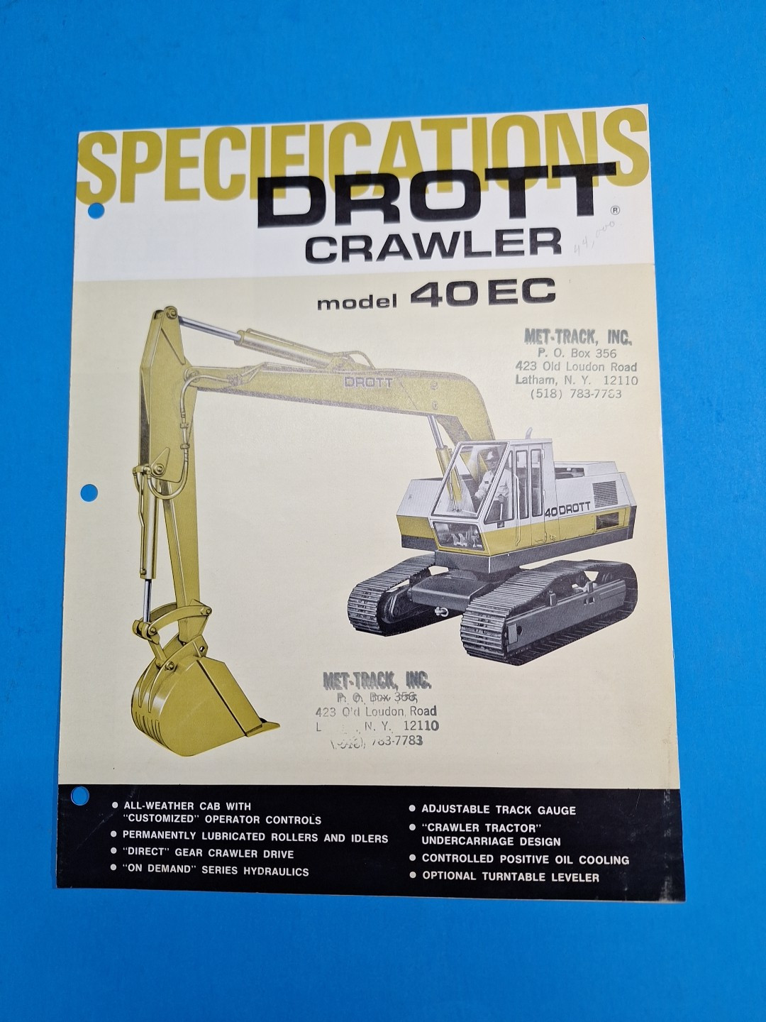 Drott Excavator Brochure 40 Ec Crawler