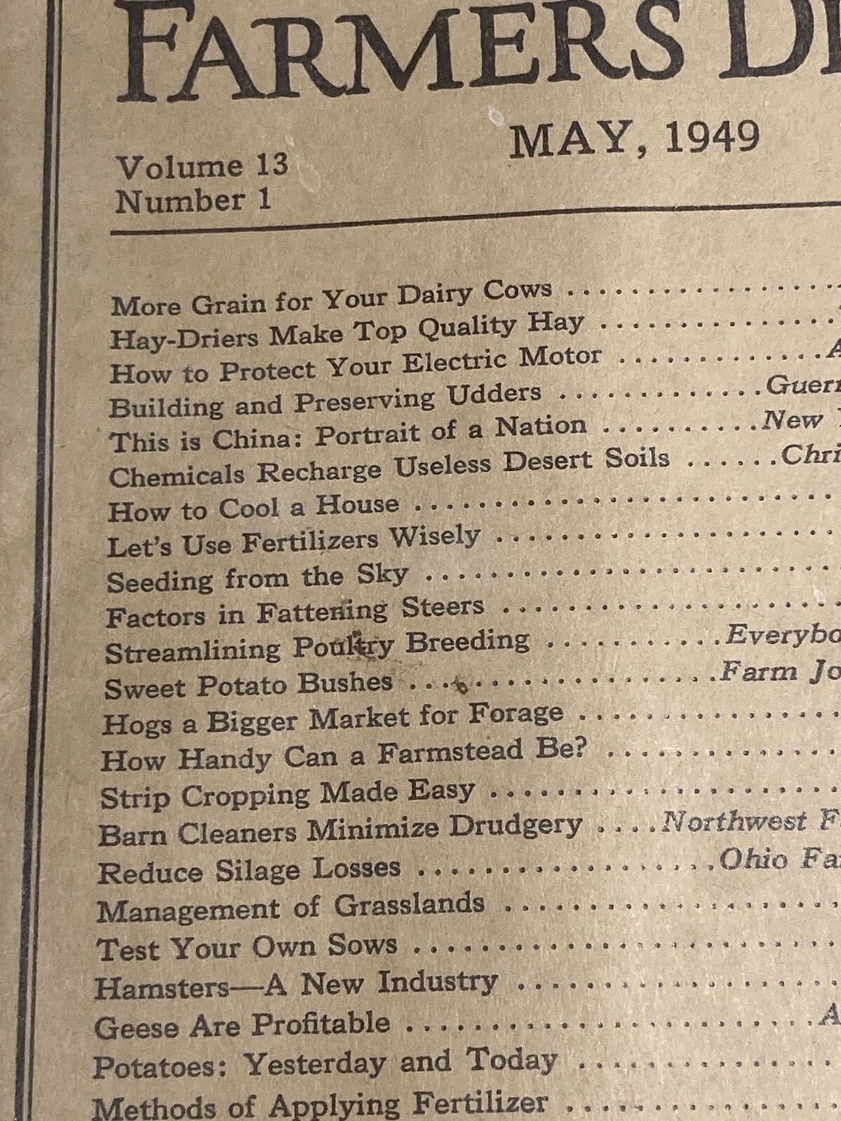 Farmers Digest Magazine October 1949 Hogs Bee Venom Broilers Wheat Dairy Cows