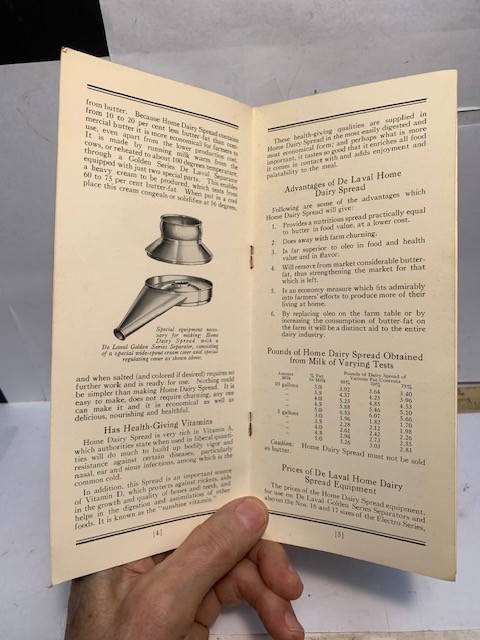 1932 DE LAVAL HOME DAIRY SPREAD THE SOLUTION OF THE BUTTER MAKING PROBLEM BKLT