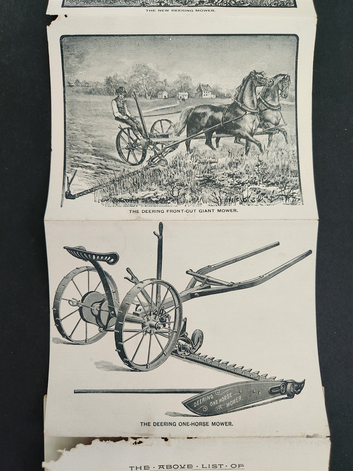 1888 antique Wm DEERING & Co chicago il AD SOUVENIR Brochure Harvest Machinery