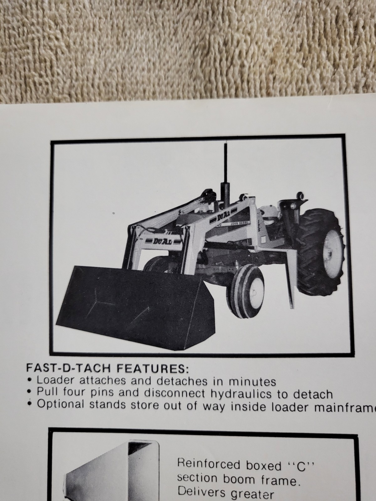 DUAL 175 Tractor Front LOADER BROCHURE Ford John Deere J I CASE Sioux Falls, SD.