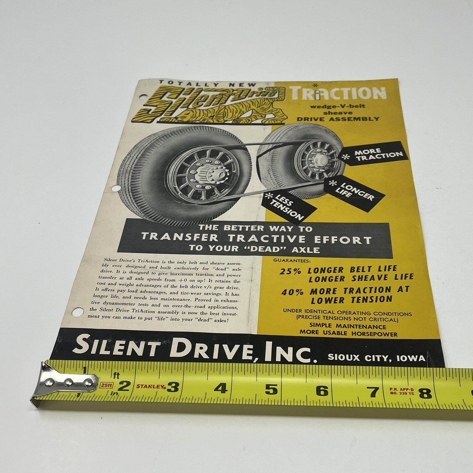 1950s Silentdrive Traction Silent Drive Iowa Sales Brochure Flyer