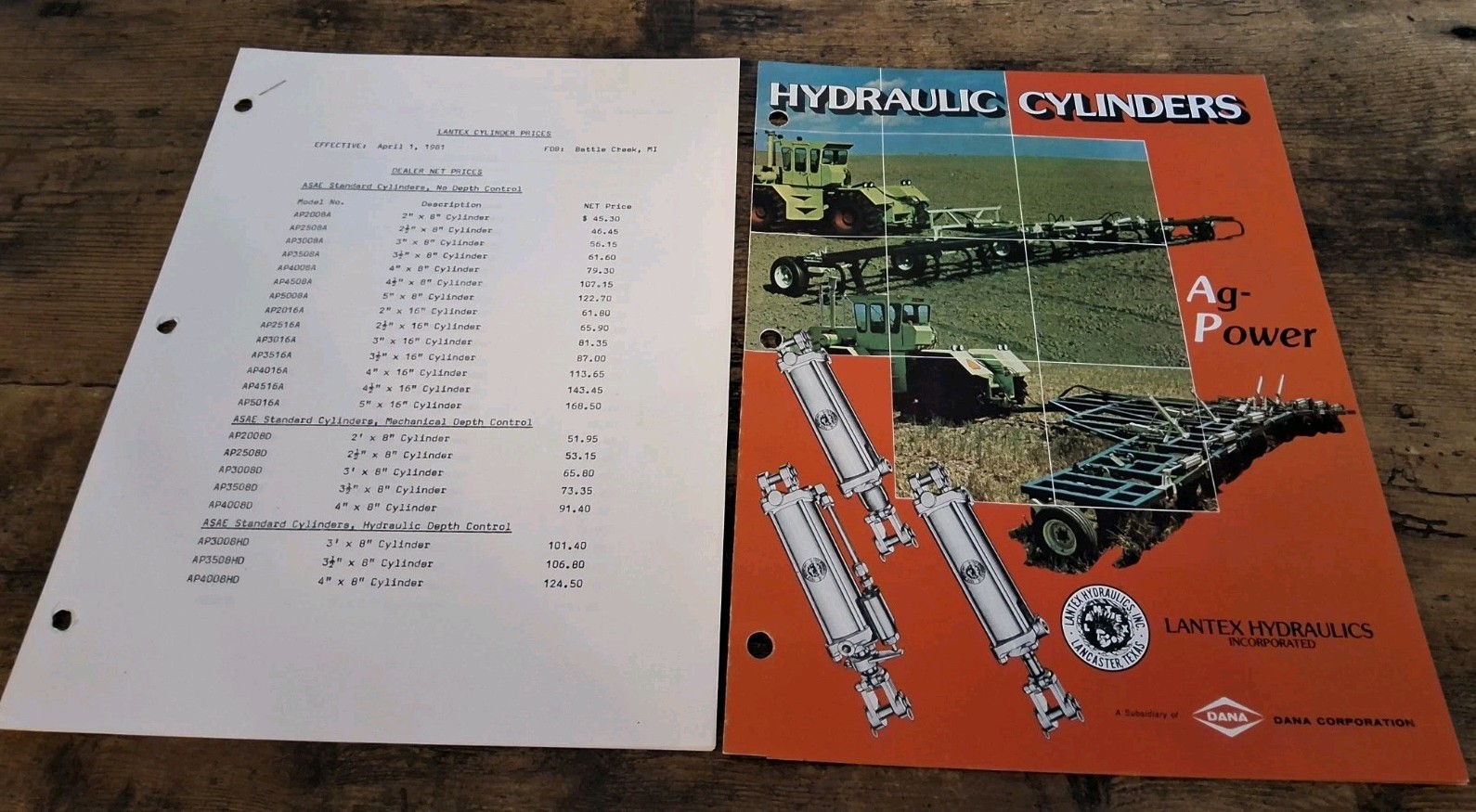 Lantex Hydraulics Incorporated Hydraulic Cylinders Brochure & Price List