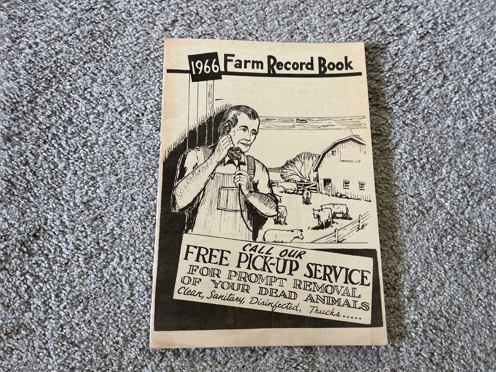 Vtg. 1966 Farm Acct. Record Book Sioux Falls Rendering Co. South Dakota
