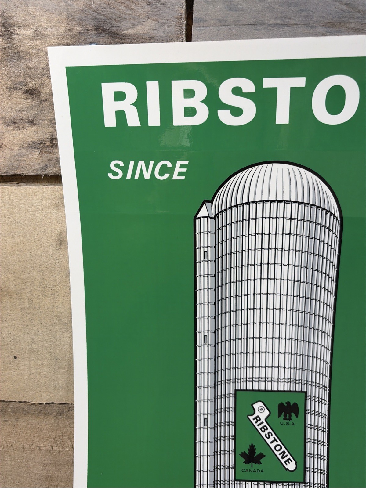 Vintage Ribstone Farm Silo Sticker Decal Since 1914 USA Canada NOS