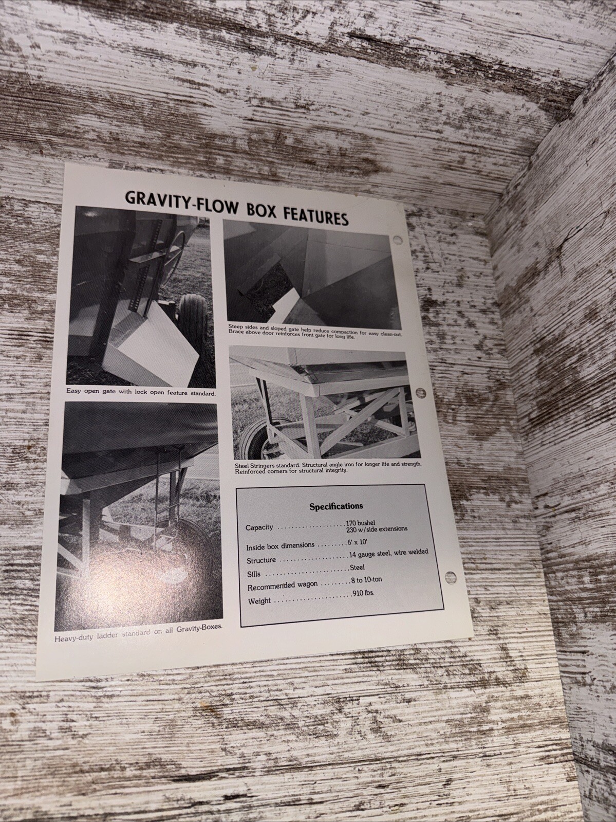 United Farm Tools Inc Gravity-Flow Boxes Sales Brochures Oelwein Iowa DP