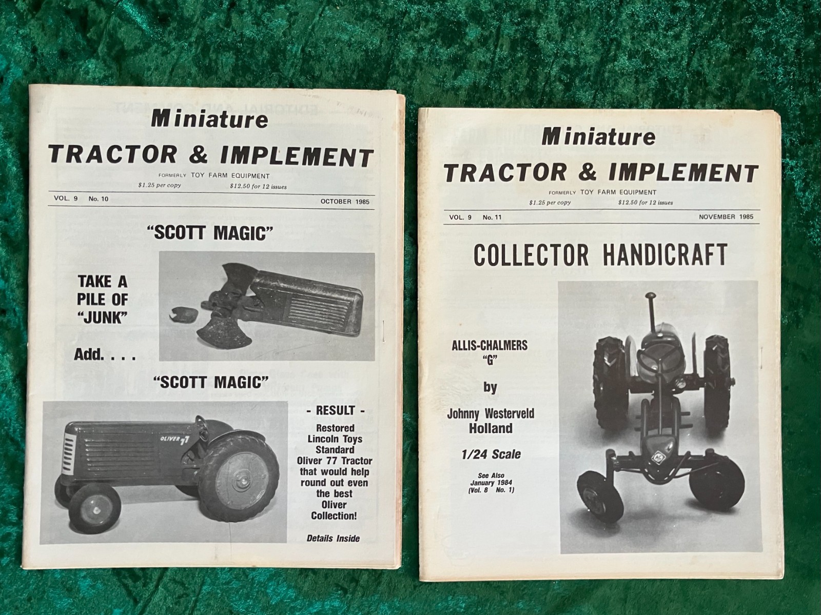 Vintage Miniature Tractor & Implement Magazine Lot January-November 1985 (no Aug