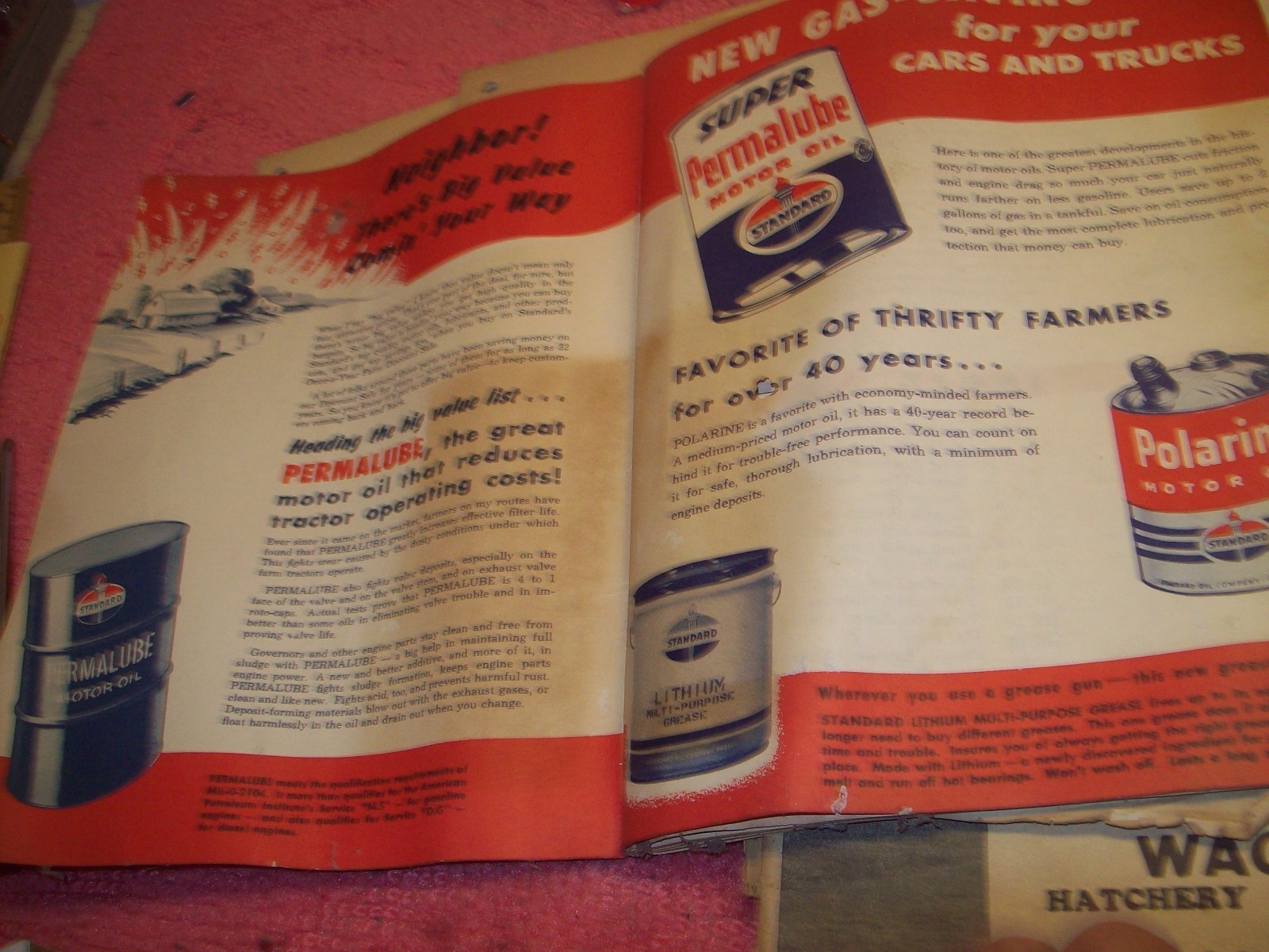 Vintage Lot 1940s 1950s 1960s FHA FSA Farm Record Book, Standard Oil, Waggoners