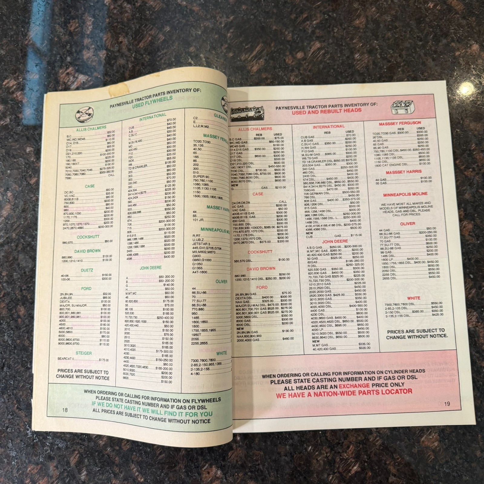 Vintage 1992 1997 Paynesville Tractor Parts Combine Machinery Catalogs MN Mailer