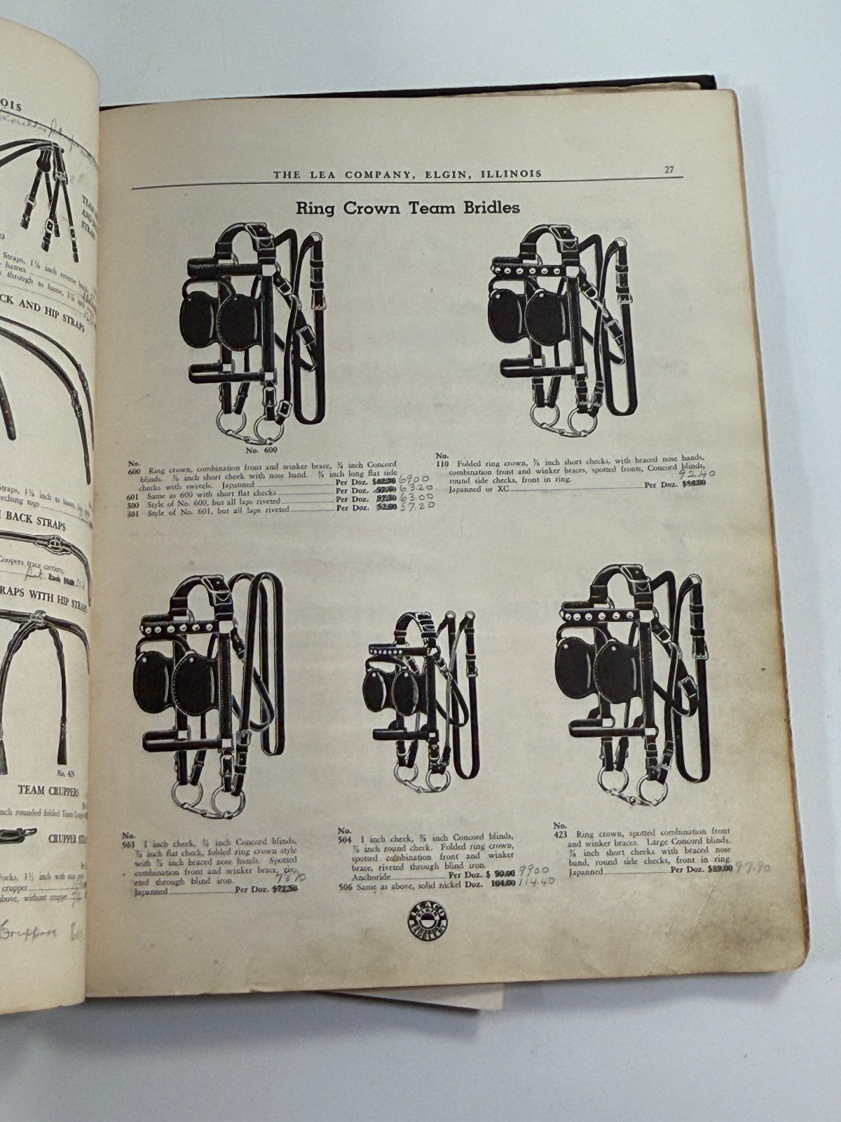 RARE 1890 Lea Co Horse Harness & Implement Catalog Book Saddles Elgin Illinois