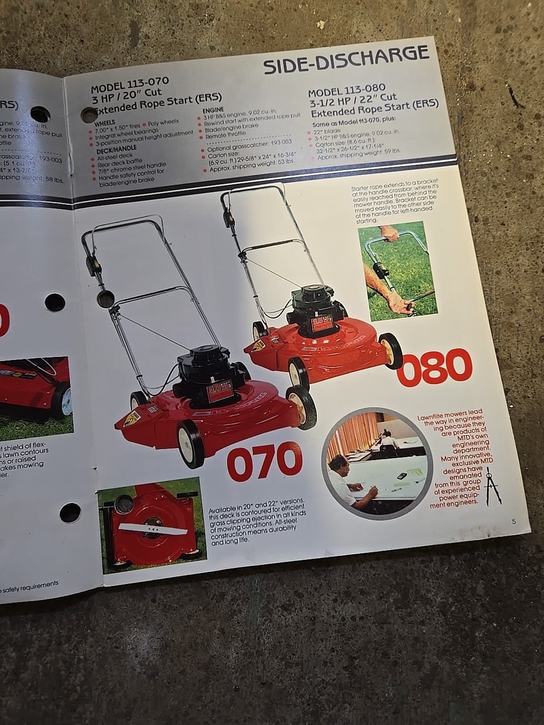 1983 MTD Lawnflite Power Mowers Brochure Catalog Point Of Sale