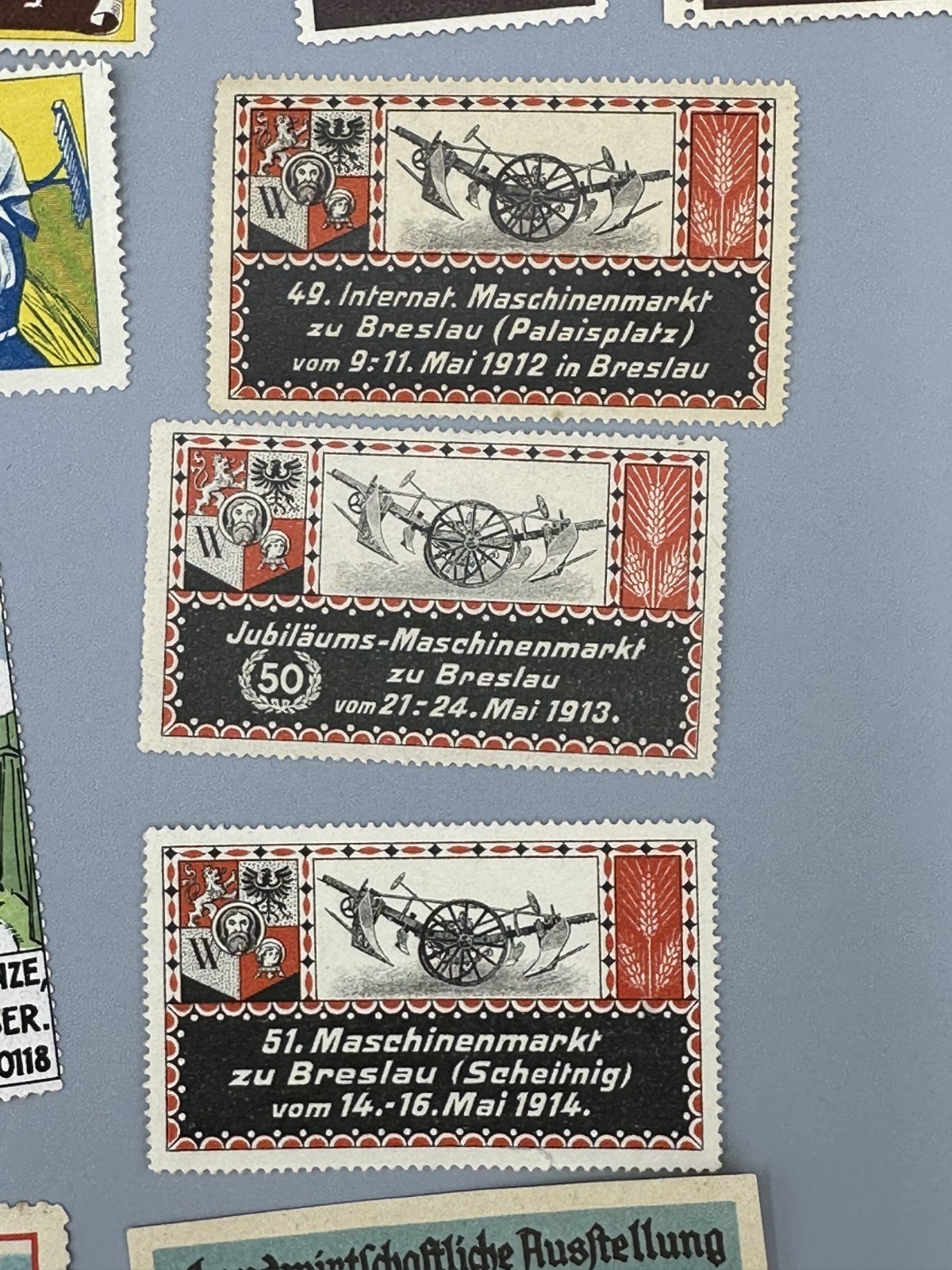 Antique GERMAN FARM EXPO Agricultural Advertising POSTER STAMP Cinderella