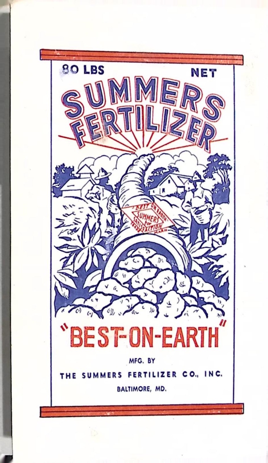 Vintage Summers Fertilizer Co. Baltimore Advertising Needle Pack Booklet