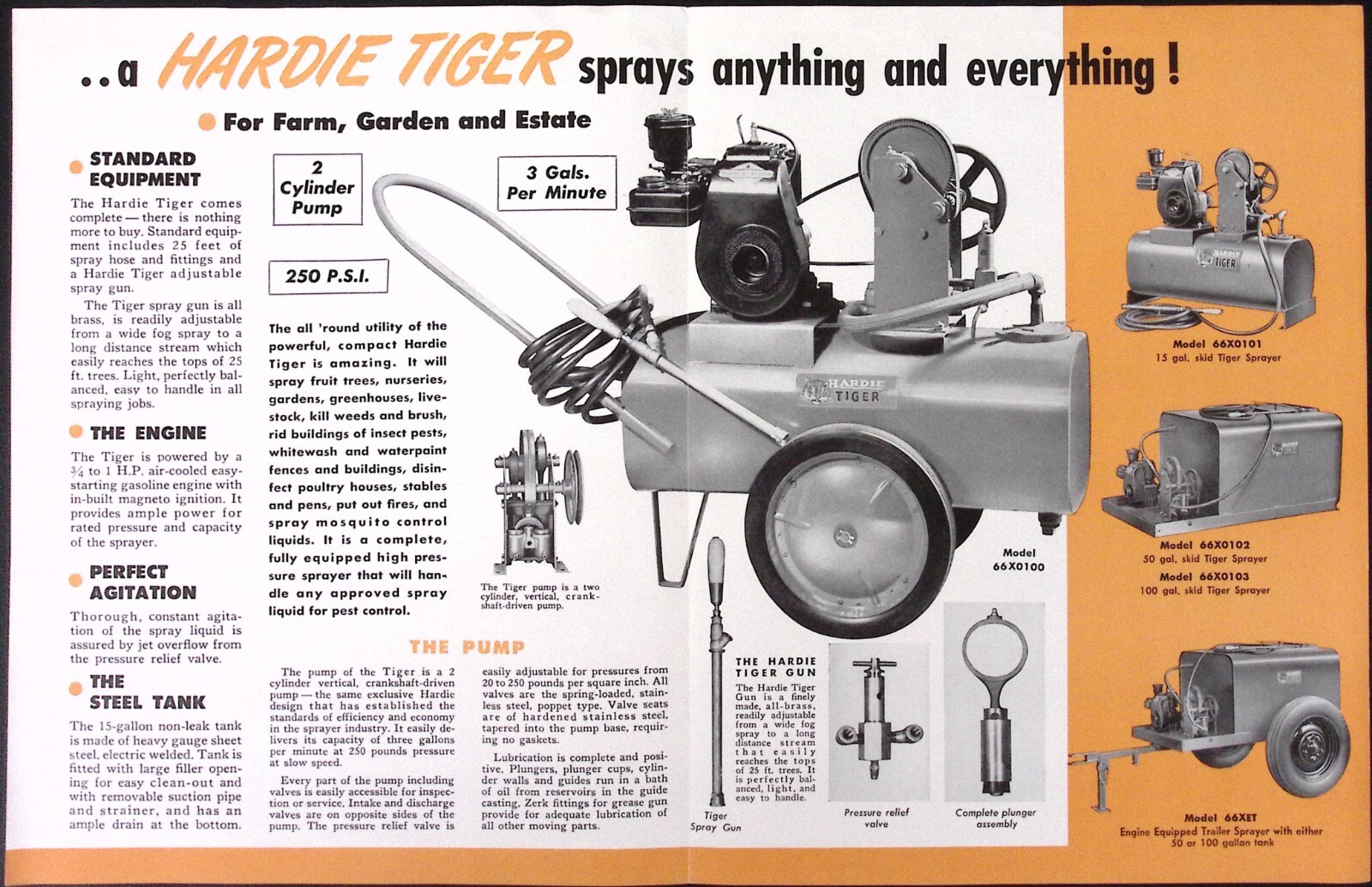 1954 Hardie Tiger Sprayer Brochure Dependable Sprayers Hardie Mfg Co Hudson MI