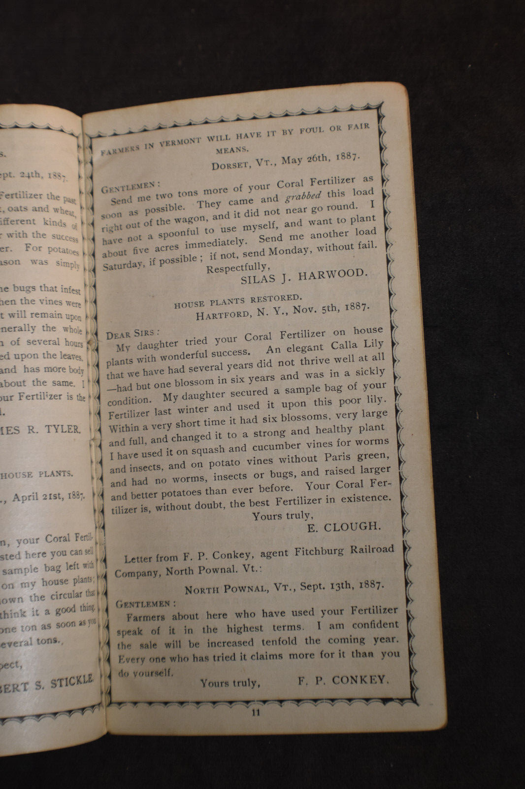 Ca 1888 Vermont Chemical Fertilizer Company Brochure – Vergennes Vermont