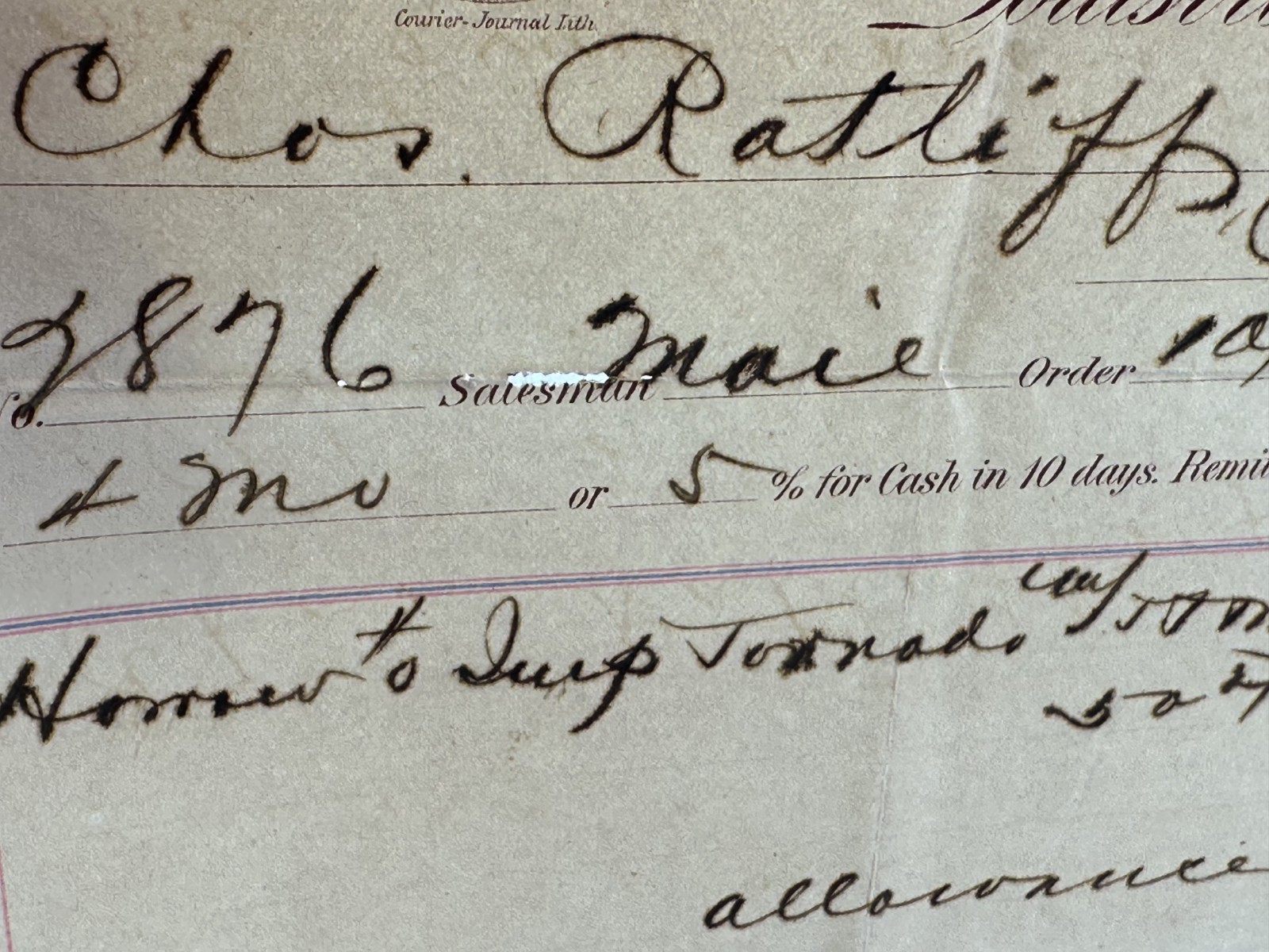 1898 BF AVERY PLOWS Antique Receipt Bill FARM Advertising LOUISVILLE KY