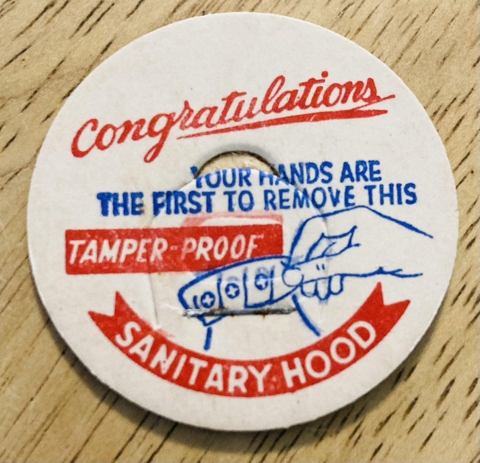 MILK BOTTLE CAP~TAMPER PROOF SANITARY HOOD MILK CAP