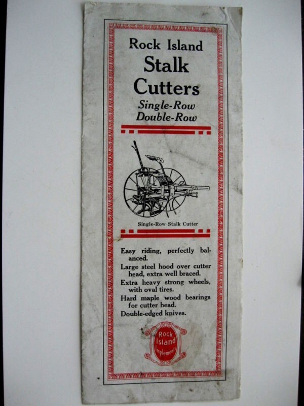 1926 ROCK ISLAND PLOW Co. STALK CUTTER BROCHURE