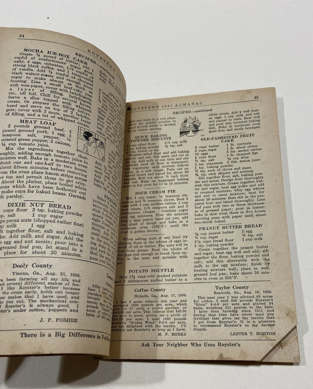 Vintage F.S Royster 1937, 1939 Almanacs Royster&rsquo;s