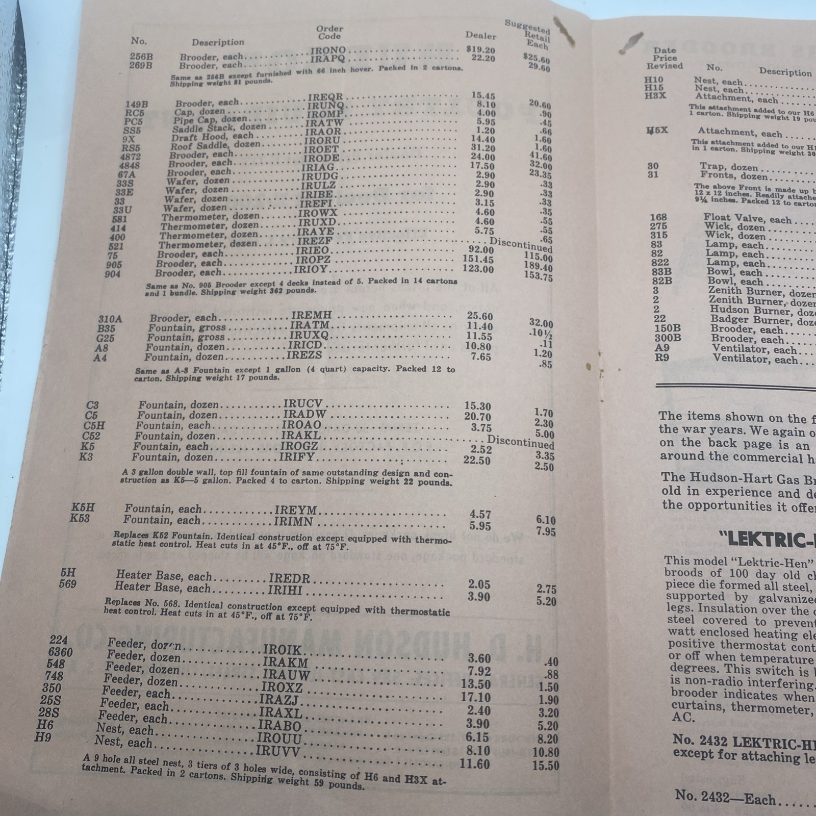 Vintage 1947 Hudson Poultry Equipment Sales Brochure Agriculture Advertising F44