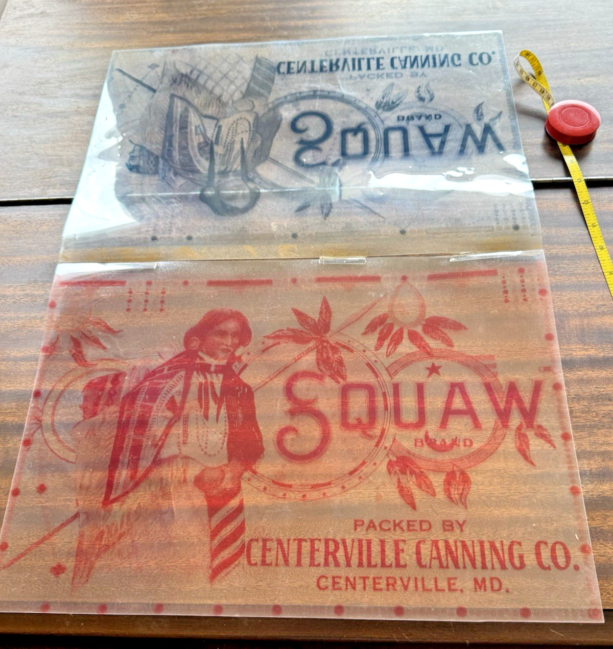 Rare Centerville Canning Co Squaw Brand Progressive Color Proof Transparency 4pg