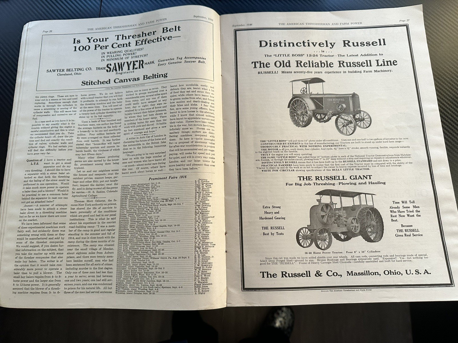 The American Thresherman and Farm Power MAGAZINE 1916 Madison, WIS Vol 19. No 5