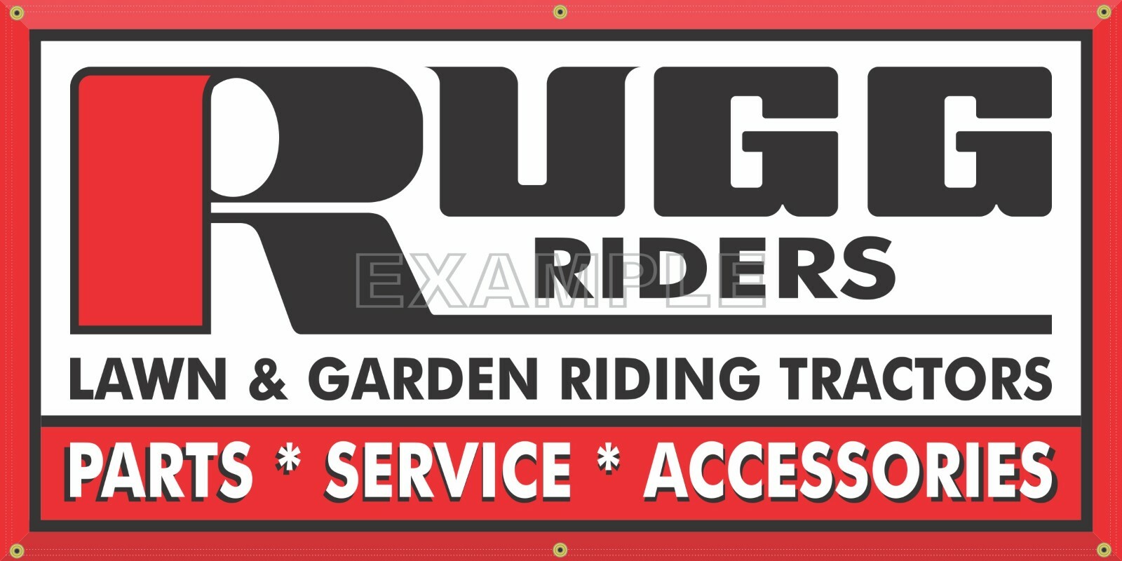 RUGG RIDERS RIDING LAWN GARDEN TRACTOR VINTAGE SIGN REMAKE BANNER SIZE OPTION