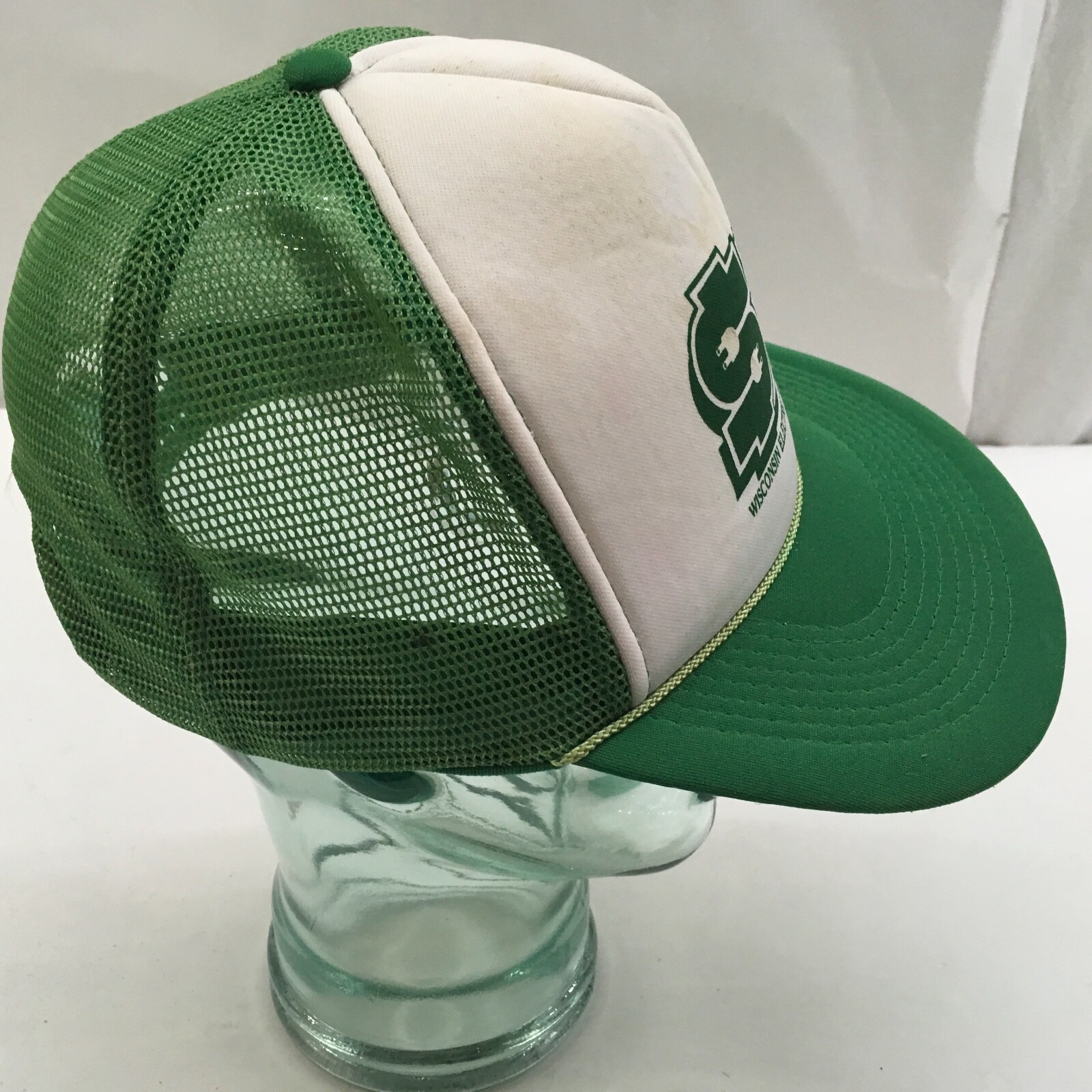 Vintage 1989 Farmer Cap Snap Back Hat Mesh Foam Wisconsin Electric Smart Money