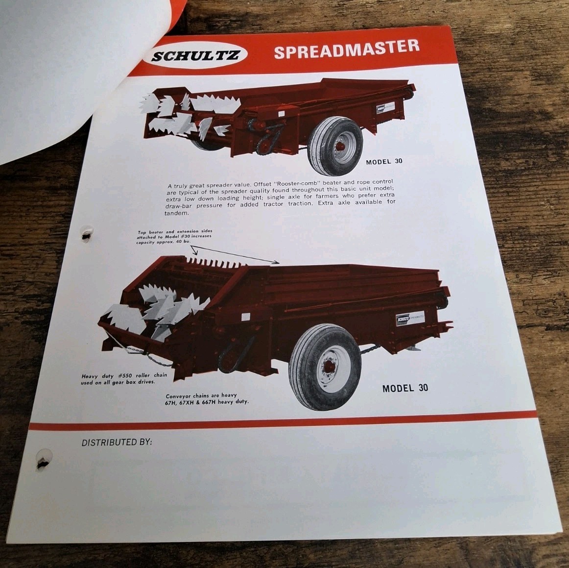 Schultz 3 Pt Chisel Plow, Deep Tiller And Spreadmaster Implement Brochures