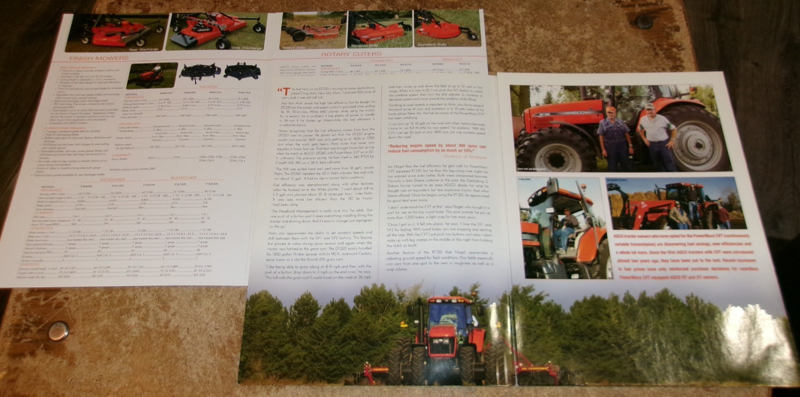 2-lot 2004 agco implements + tractor 3 page brochures in good shape used